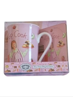 Kent Pottery "Top Cook" Mug And Coaster Gift Set 💖